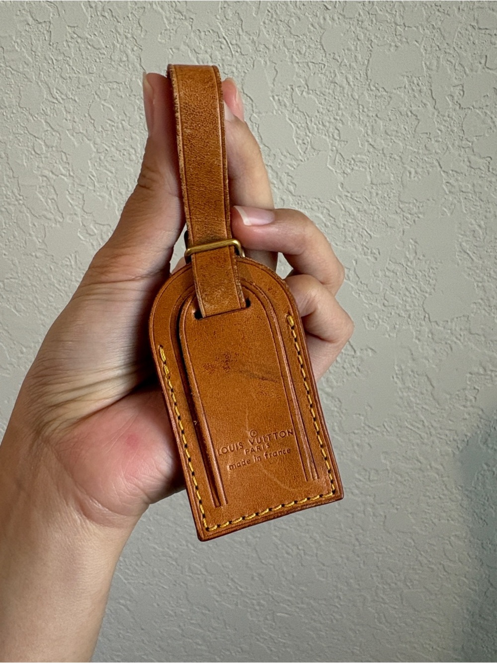 Louis Vuitton Brown Leather Luggage Tag